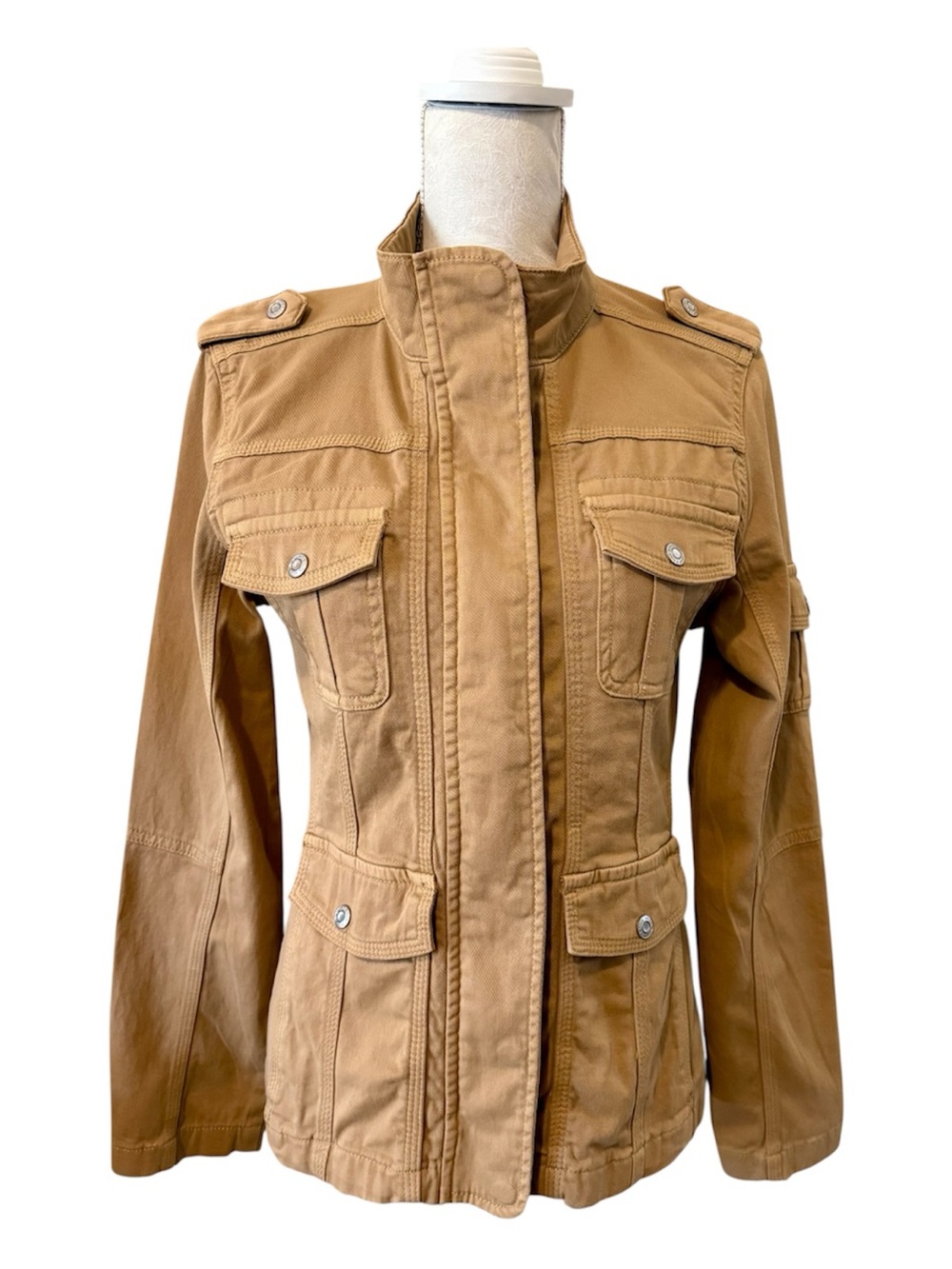 Kensie Women's Tan Utility Jacket - Classic Field Style Small